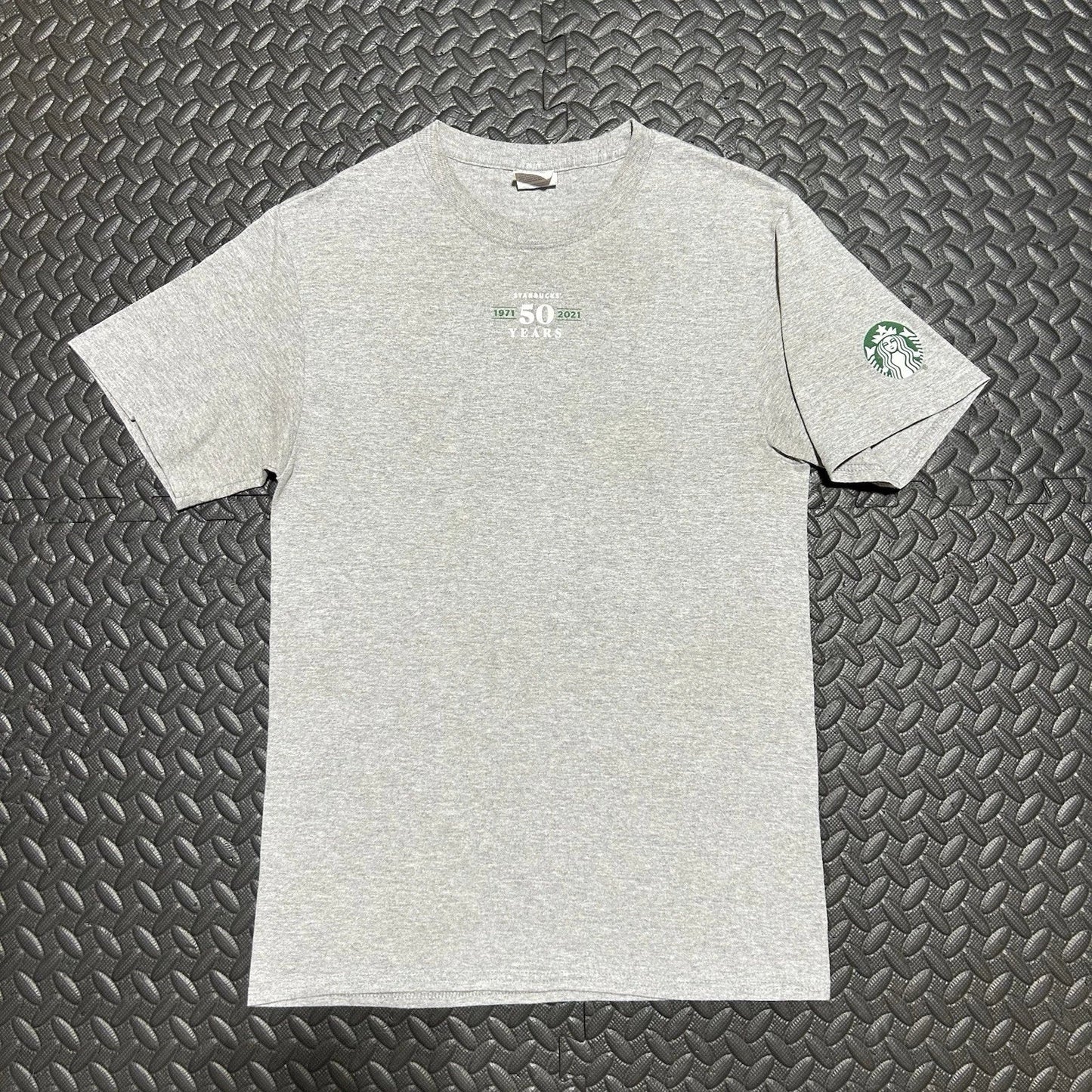 Starbucks 50th Anniversary Shirt 1971-2021 Gray Tee Coffee Siren Logo Mens Small Unisex T-shirt, Sweatshirt, Hoodie, Long Sleeve Tee - T-Shirt, Sweatshirt, Hoodie