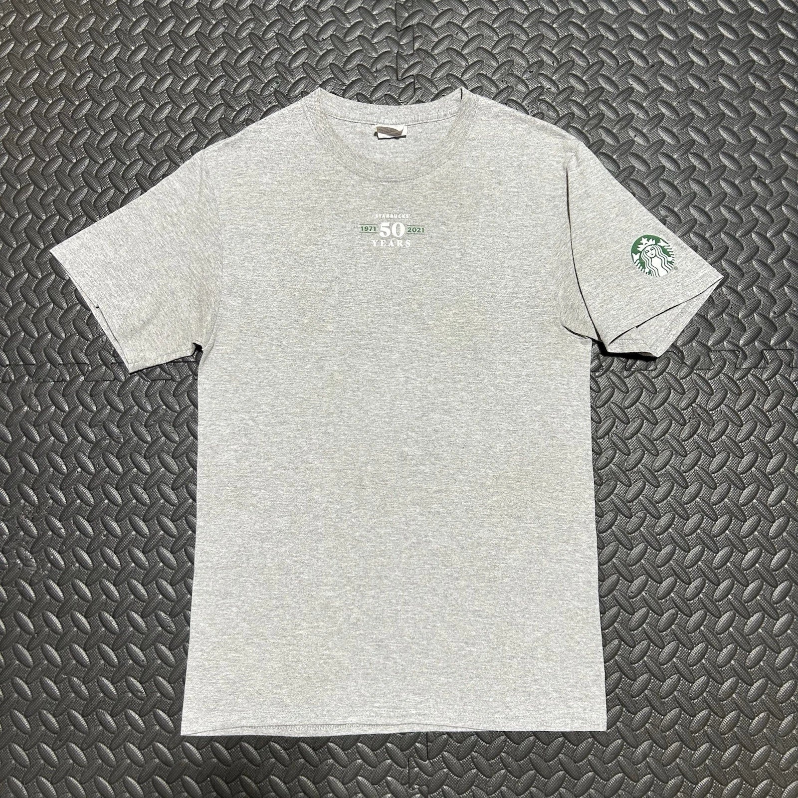 Starbucks 50th Anniversary Shirt 1971-2021 Gray Tee Coffee Siren Logo Mens Small Unisex T-shirt, Sweatshirt, Hoodie, Long Sleeve Tee - T-Shirt, Sweatshirt, Hoodie