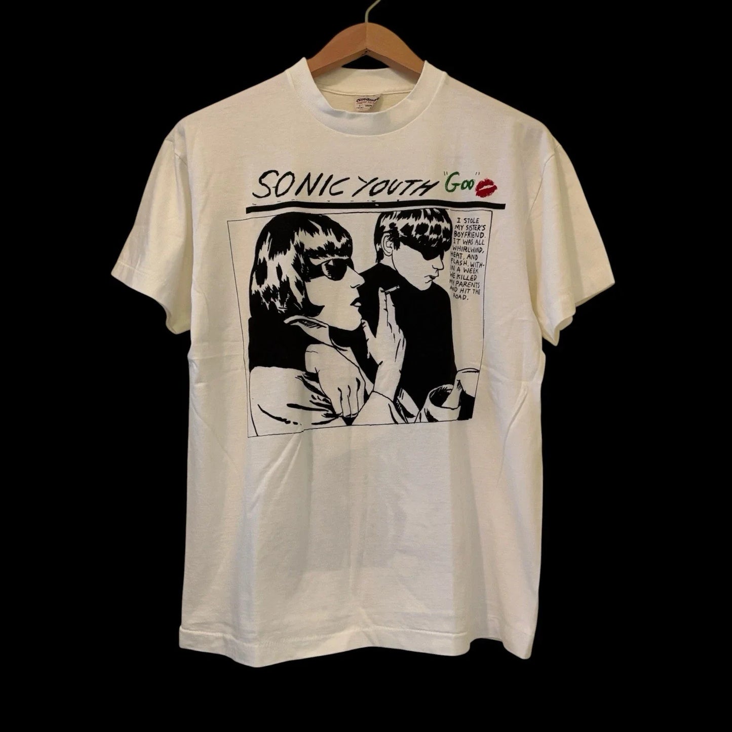 Vintage Sonic Youth Goo 90s Band Grunge Concert White Sz Large T-Shirt REPRINT Unisex T-shirt, Sweatshirt, Hoodie, Long Sleeve Tee - T-Shirt, Sweatshirt, Hoodie