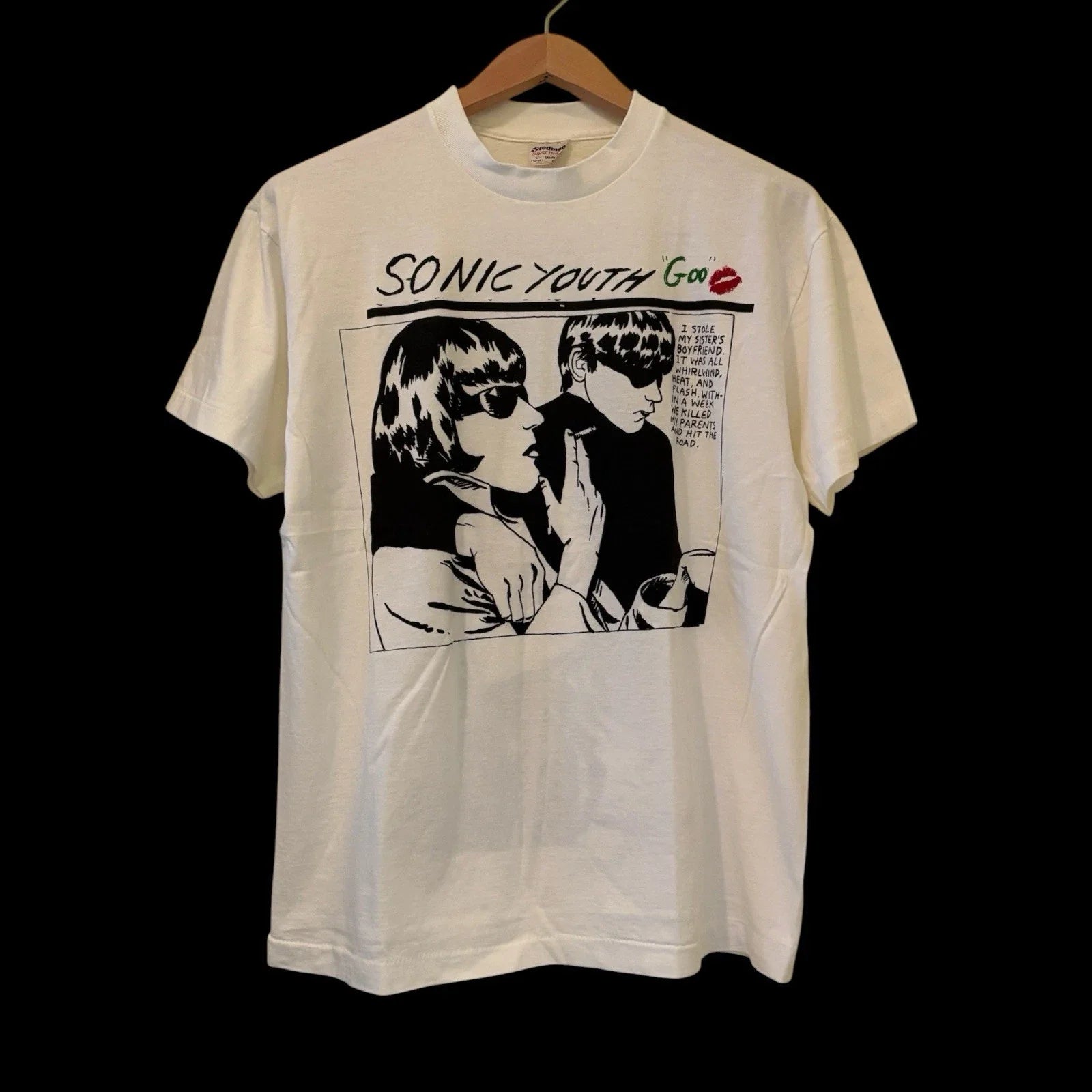 Vintage Sonic Youth Goo 90s Band Grunge Concert White Sz Large T-Shirt REPRINT Unisex T-shirt, Sweatshirt, Hoodie, Long Sleeve Tee - T-Shirt, Sweatshirt, Hoodie