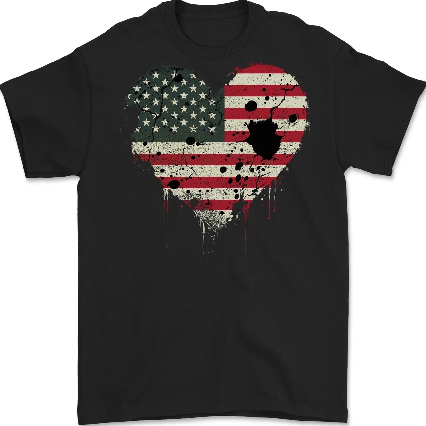 Love USA Flag Independence Day American Mens T-Shirt 100% Cotton Unisex T-shirt, Sweatshirt, Hoodie, Long Sleeve Tee - T-Shirt, Sweatshirt, Hoodie