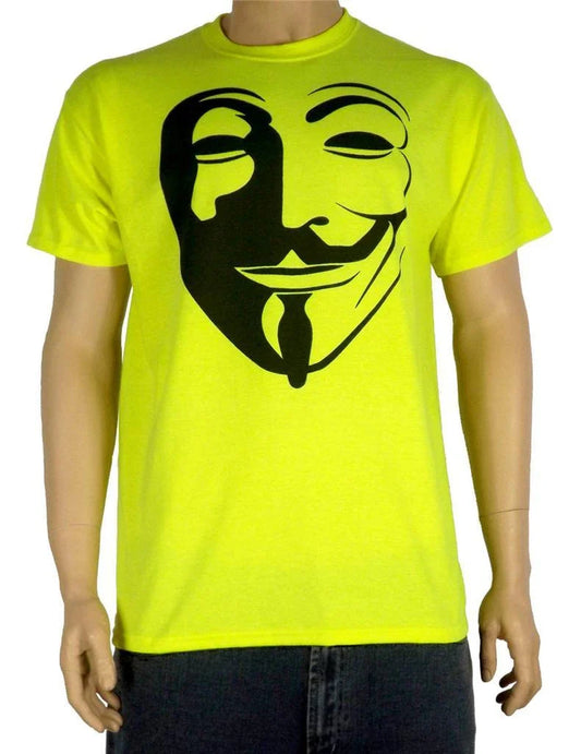 Anonymous Mask Neon T-Shirt - Guy Fawkes V for Vendetta Disobey Hacker Obey Unisex T-shirt, Sweatshirt, Hoodie, Long Sleeve Tee - T-Shirt, Sweatshirt, Hoodie