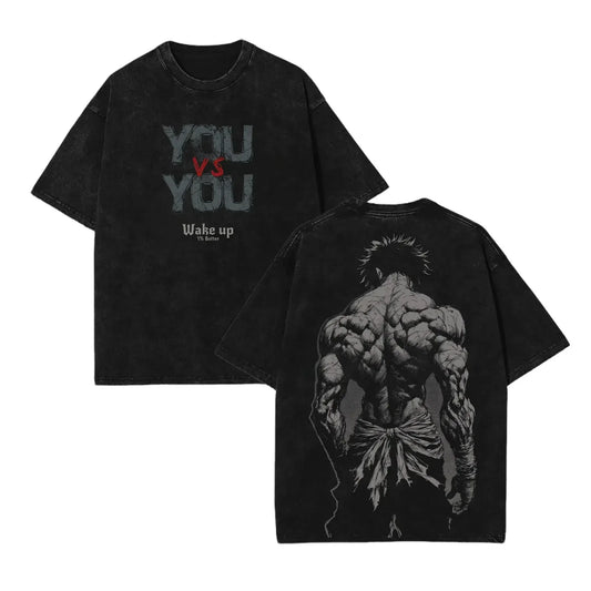 Baki Hanma Baki the Grappler Colletion Anime Double Printed Vintage Washed Tee - Unisex T-shirt, Sweatshirt, Hoodie, Long Sleeve Tee - T-Shirt, Sweatshirt, Hoodie