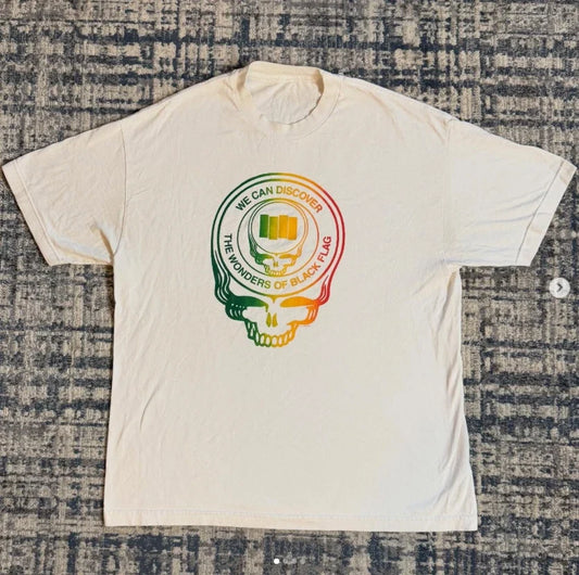90s GRATEFUL DEAD STEAL YOUR FACE x BLACK FLAG MASH UP Vintage T-shirt Reprint Unisex T-shirt, Sweatshirt, Hoodie, Long Sleeve Tee - T-Shirt, Sweatshirt, Hoodie