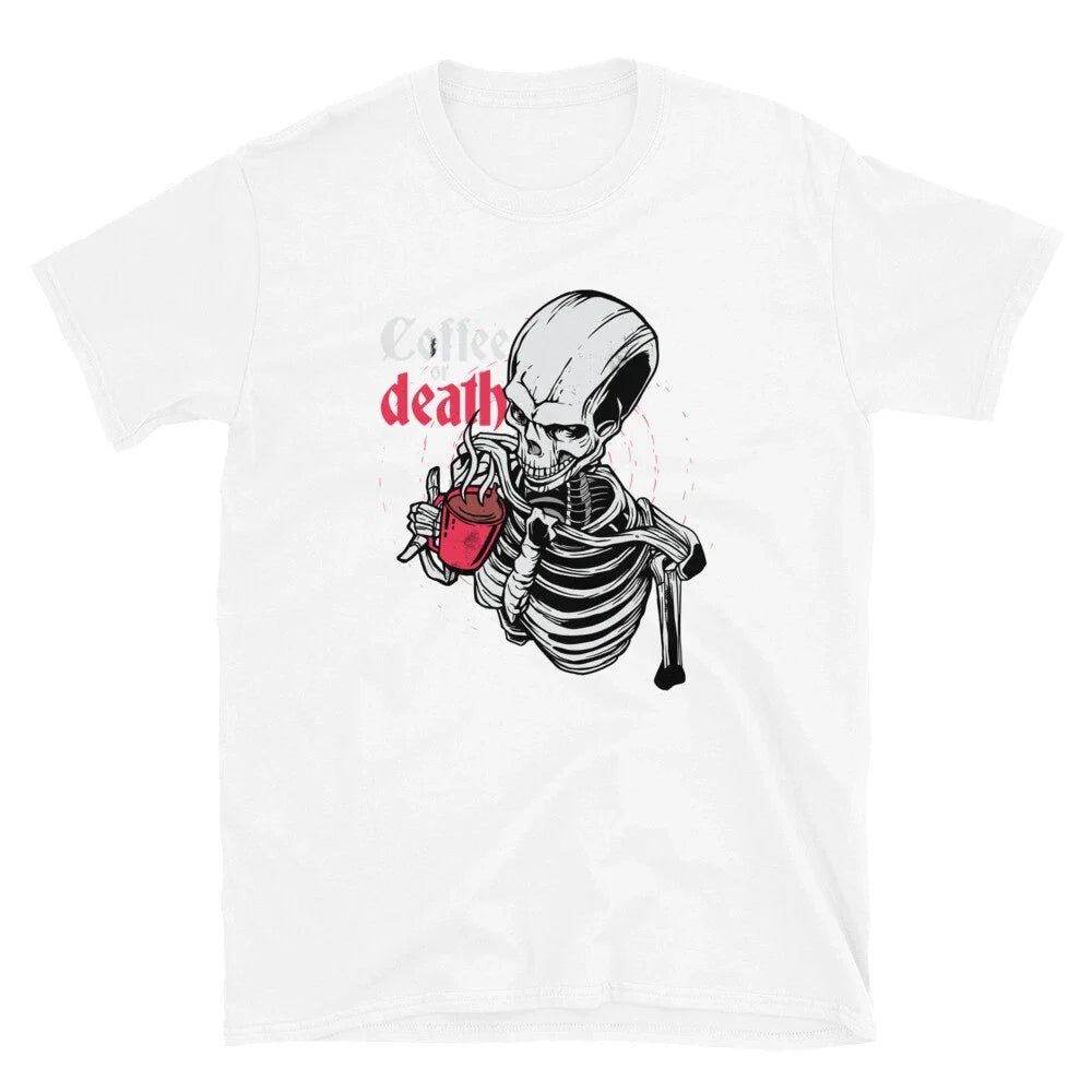 Coffee Or Death Funny Halloween T-Shirt Unisex T-shirt, Sweatshirt, Hoodie, Long Sleeve Tee - T-Shirt, Sweatshirt, Hoodie