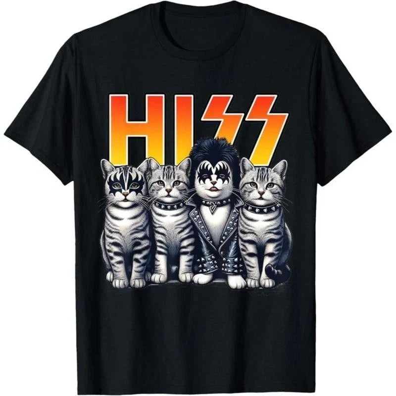 Cute Hiss Cats Rock Kittens Kitty Rocking Music Cat Lovers T-Shirt Unisex T-shirt, Sweatshirt, Hoodie, Long Sleeve Tee - T-Shirt, Sweatshirt, Hoodie