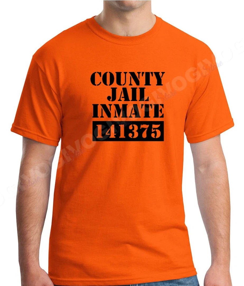 County Jail Inmate T Shirt Halloween Costume Tee Prison Funny T-shirt S-XXXL Unisex T-shirt, Sweatshirt, Hoodie, Long Sleeve Tee - T-Shirt, Sweatshirt, Hoodie