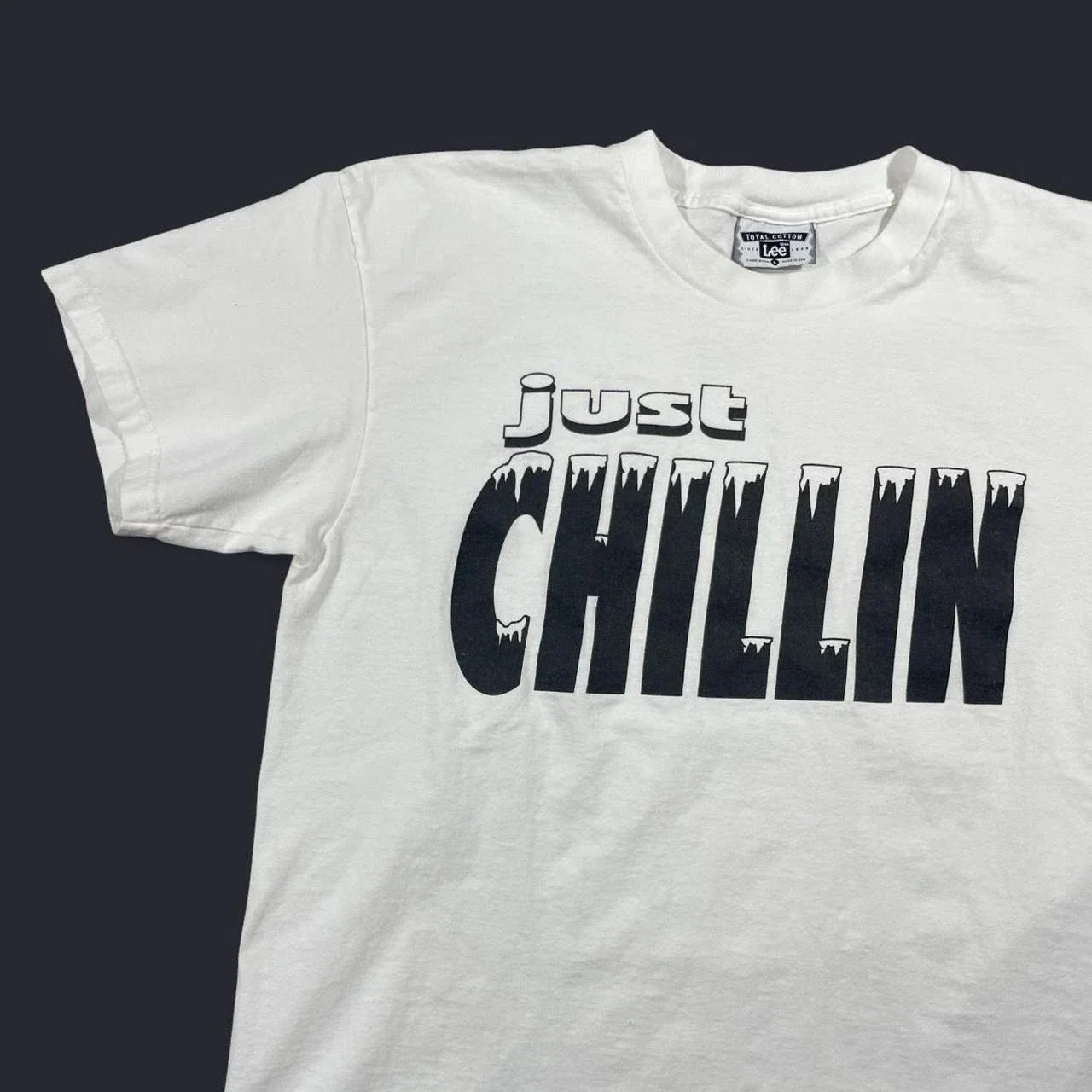Vintage 90s Just Chillin Funny Graphic Y2K Skater Size Large White Tshirt Unisex T-shirt, Sweatshirt, Hoodie, Long Sleeve Tee - T-Shirt, Sweatshirt, Hoodie
