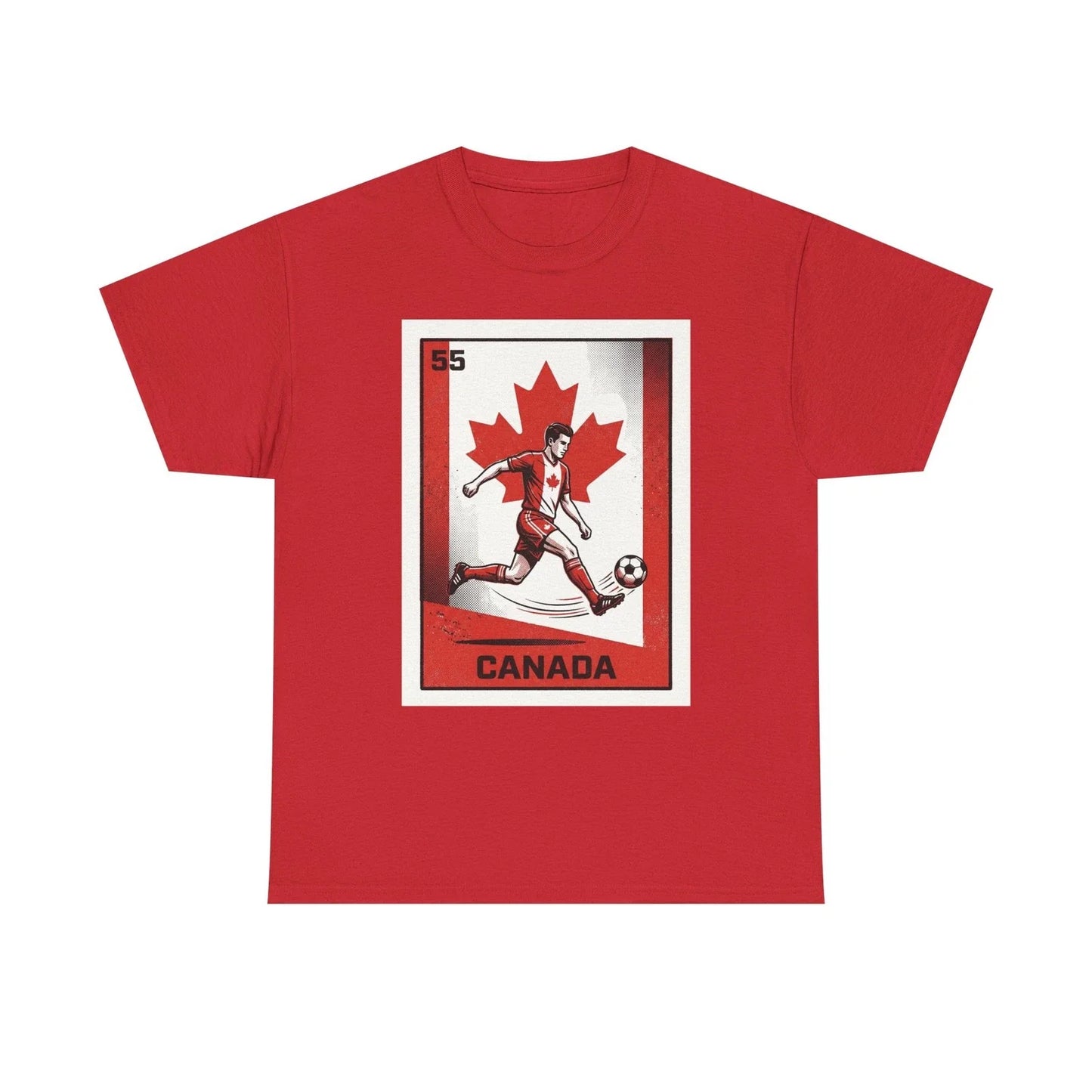 Canada Soccer T-Shirt Retro Lotera Card Style #55 Football Player Graphic Tee Unisex T-shirt, Sweatshirt, Hoodie, Long Sleeve Tee - T-Shirt, Sweatshirt, Hoodie