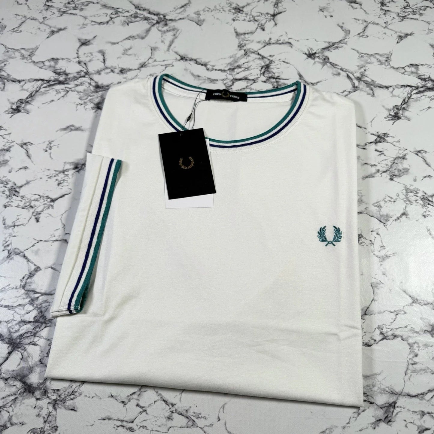 FRED PERRY Mens White Twin Tipped T Shirt SIZE 2XL XXL M1588V 94A BNWT Unisex T-shirt, Sweatshirt, Hoodie, Long Sleeve Tee - T-Shirt, Sweatshirt, Hoodie