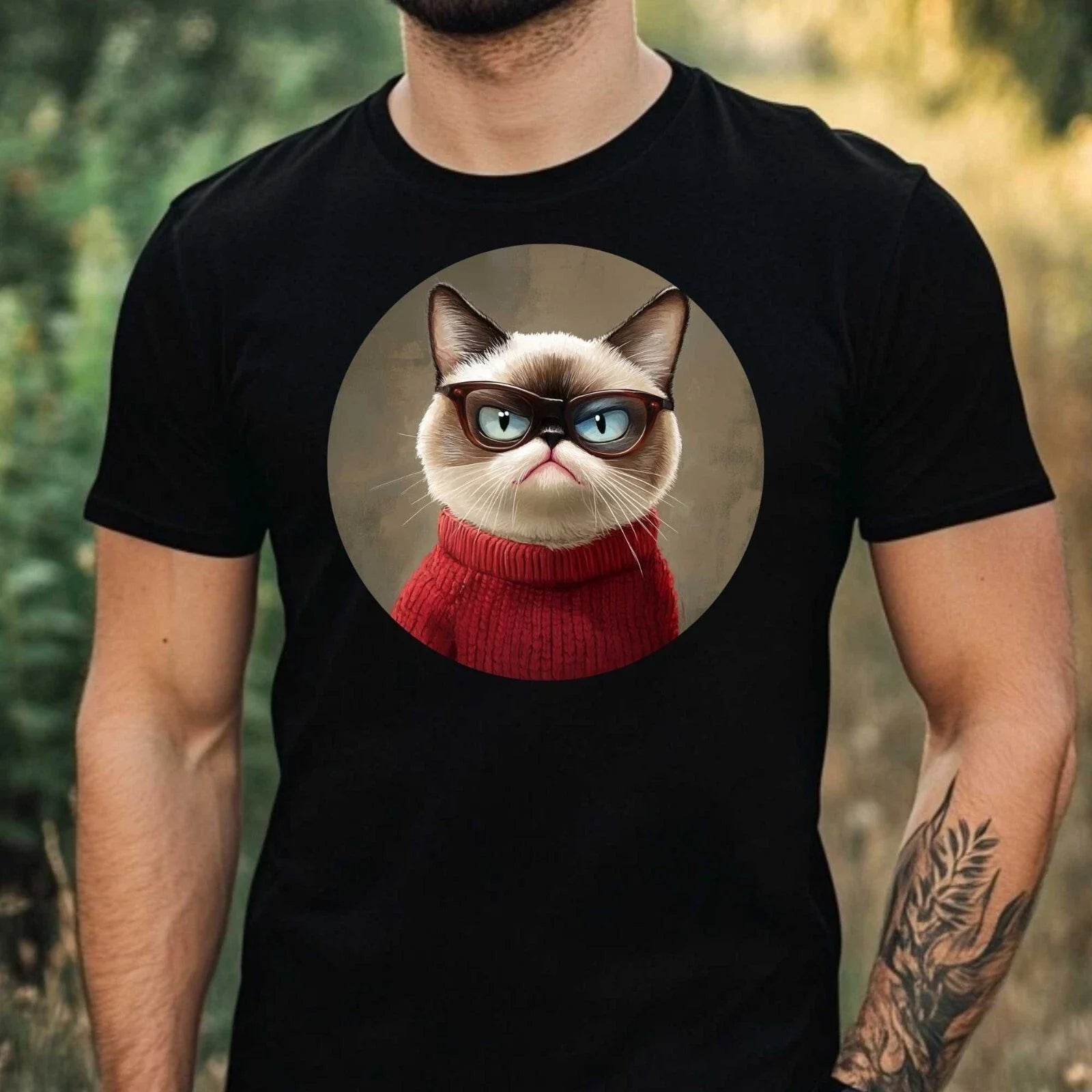 Mens Funny Grumpy Cat Print Cotton T-Shirt Size XS to 5XL Unisex T-shirt, Sweatshirt, Hoodie, Long Sleeve Tee - T-Shirt, Sweatshirt, Hoodie