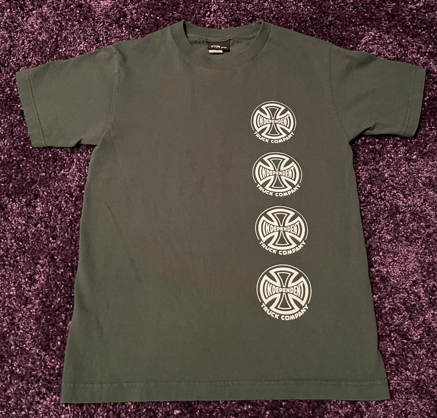 Mens Y2K Vintage NHS Independent Truck Company Cotton T-shirt Dark Green Small Unisex T-shirt, Sweatshirt, Hoodie, Long Sleeve Tee - T-Shirt, Sweatshirt, Hoodie