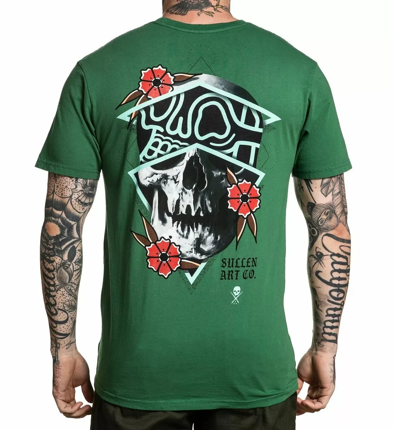 Men's Sullen Art Collective Chris Rigoni Skull Tattoo Rose Premium T-Shirt M-L Unisex T-shirt, Sweatshirt, Hoodie, Long Sleeve Tee - T-Shirt, Sweatshirt, Hoodie