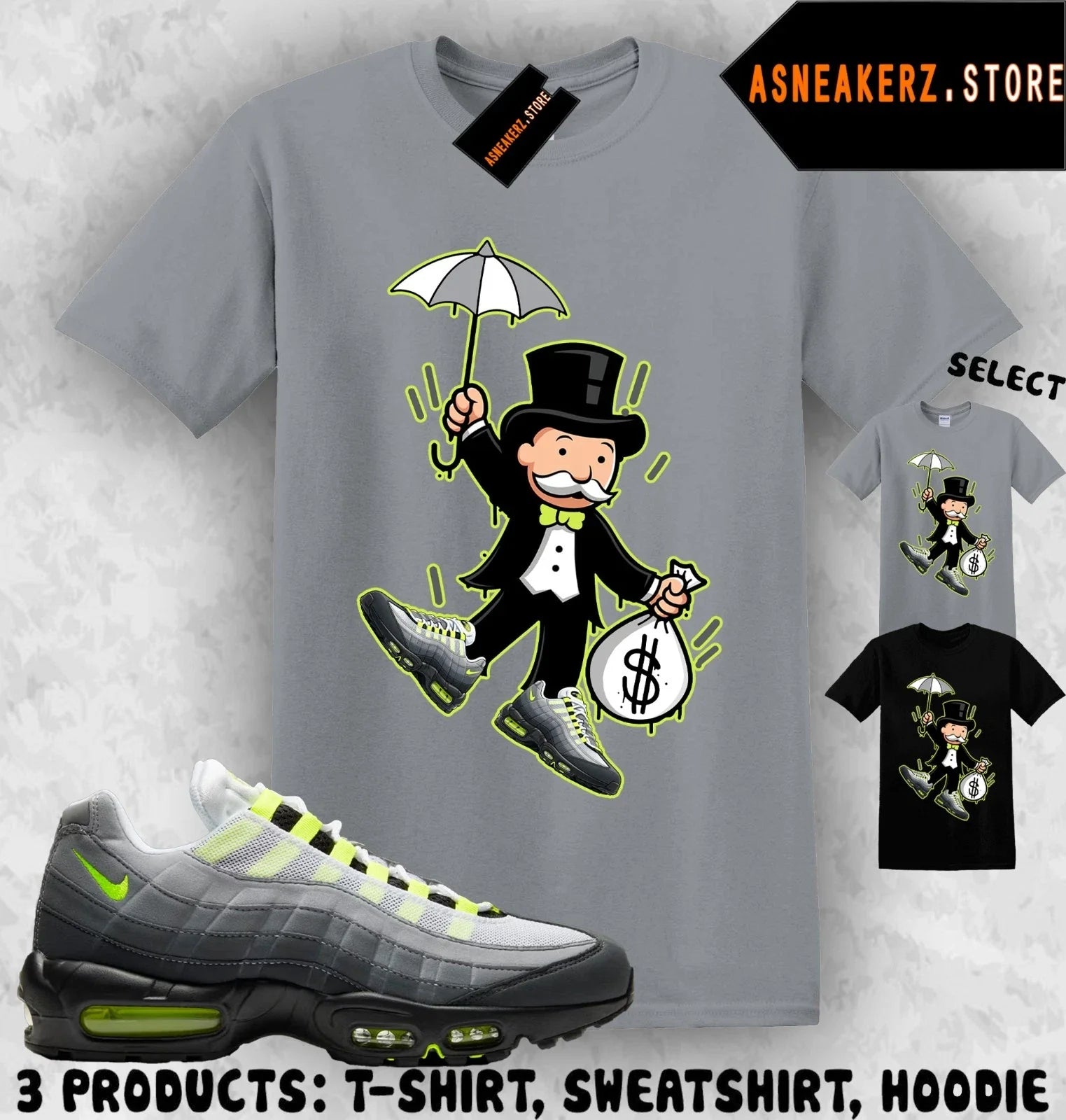 Shirt Match AM 95 Big Bubble Neon 2026 Sneaker Matching Tee Sneakerhead Monopoly Unisex T-shirt, Sweatshirt, Hoodie, Long Sleeve Tee - T-Shirt, Sweatshirt, Hoodie
