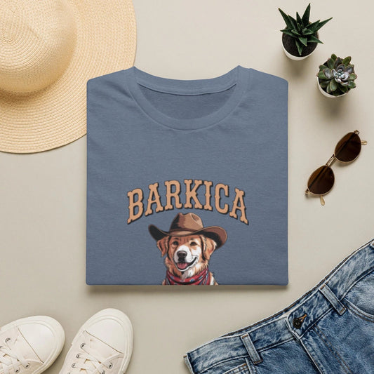 Barkica Dog Cowboy graphic T-Shirt | Western Puppy Illustration Unisex T-shirt, Sweatshirt, Hoodie, Long Sleeve Tee - T-Shirt, Sweatshirt, Hoodie