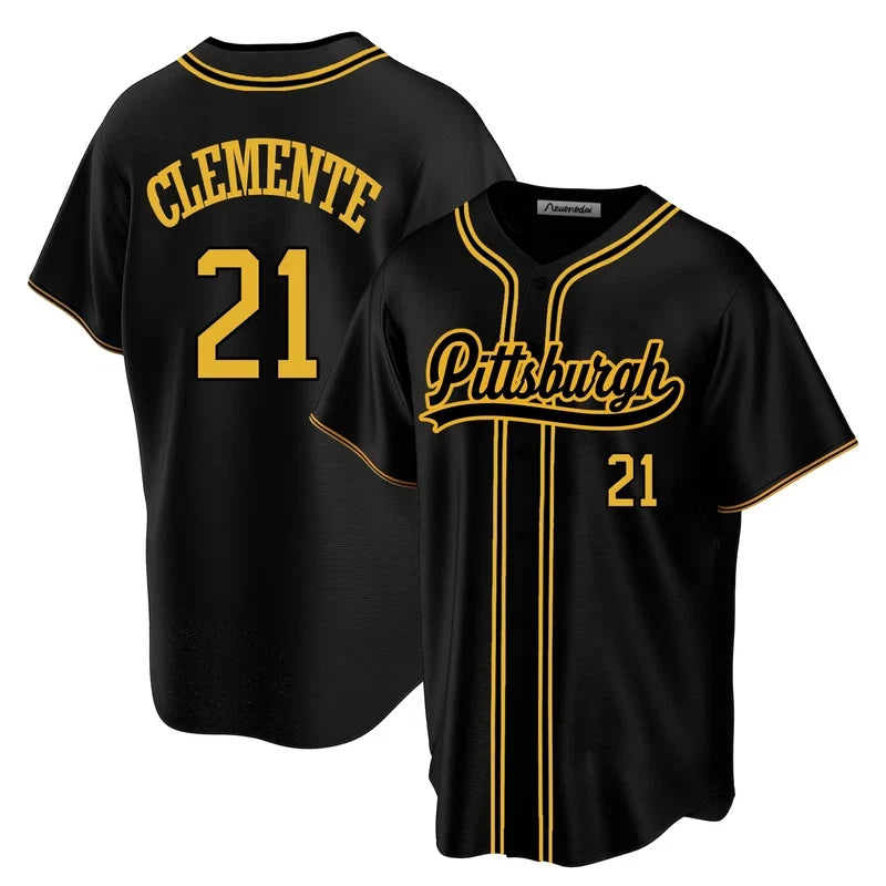 Nzuonodai Custom Mens/Women/Youth Pittsburgh Black Roberto Clemente BaseballPitt Unisex T-shirt, Sweatshirt, Hoodie, Long Sleeve Tee - T-Shirt, Sweatshirt, Hoodie