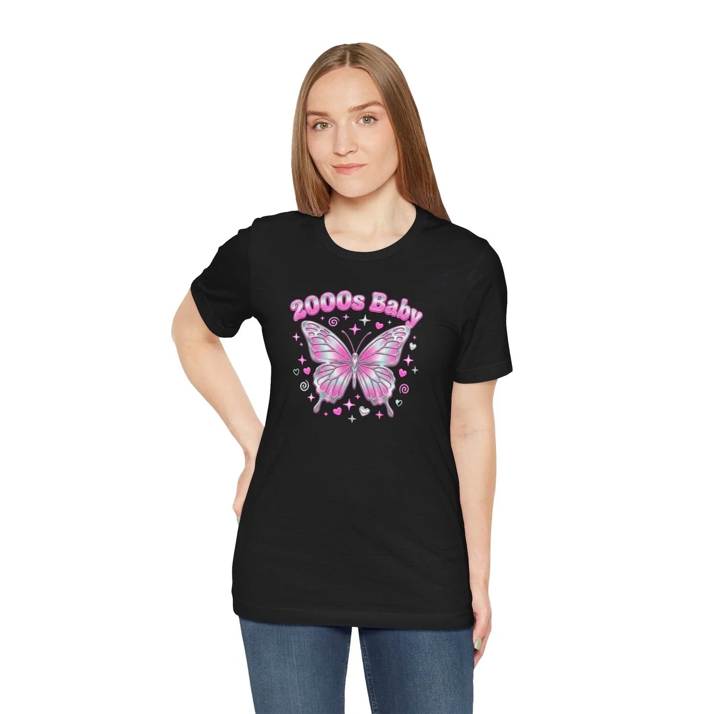 Y2K Chrome Butterfly Shirt 2000s Nostalgia Graphic Tee Unisex T-shirt, Sweatshirt, Hoodie, Long Sleeve Tee - T-Shirt, Sweatshirt, Hoodie