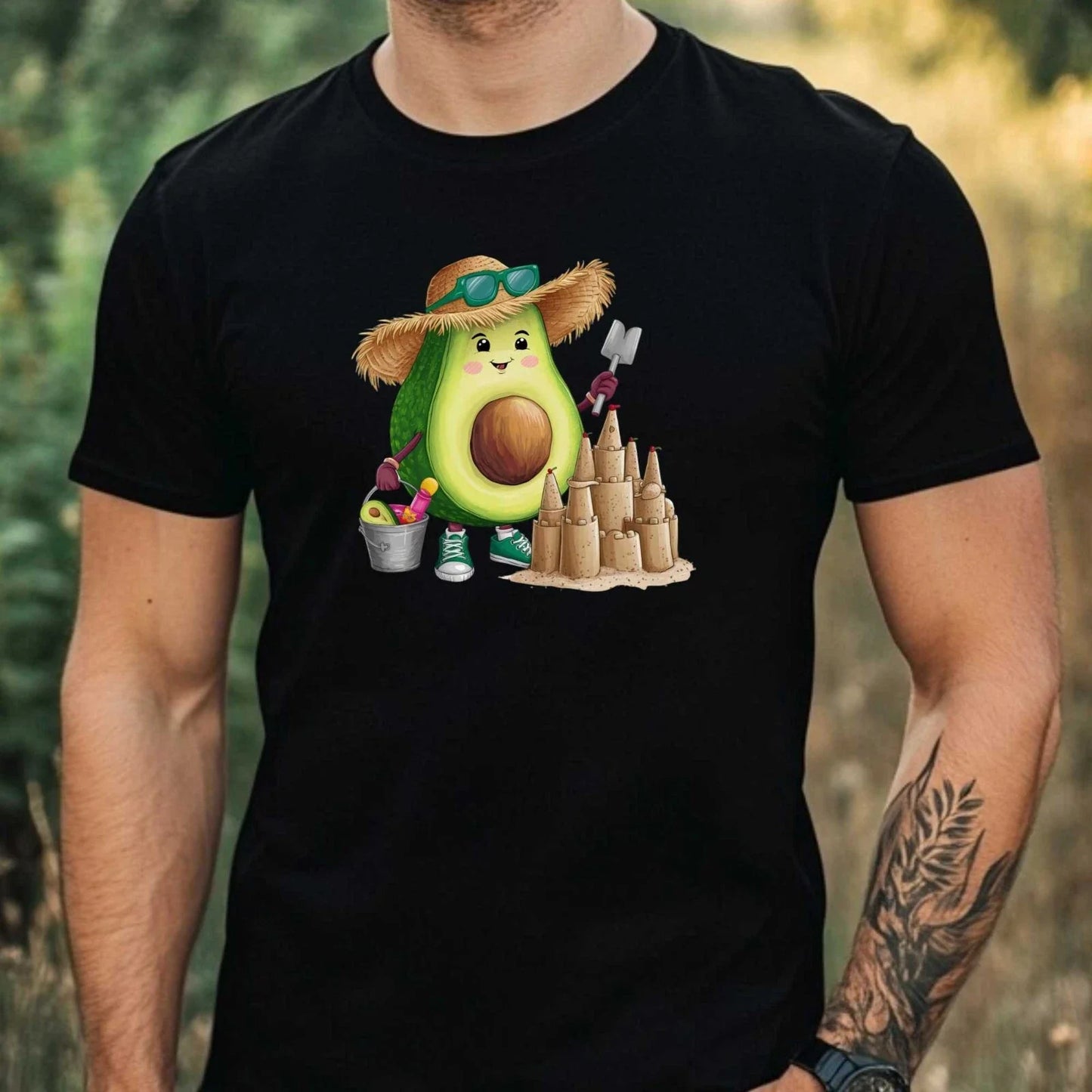 Mens Summer Avocado Print Cotton T-Shirt Size XS to 5XL Unisex T-shirt, Sweatshirt, Hoodie, Long Sleeve Tee - T-Shirt, Sweatshirt, Hoodie