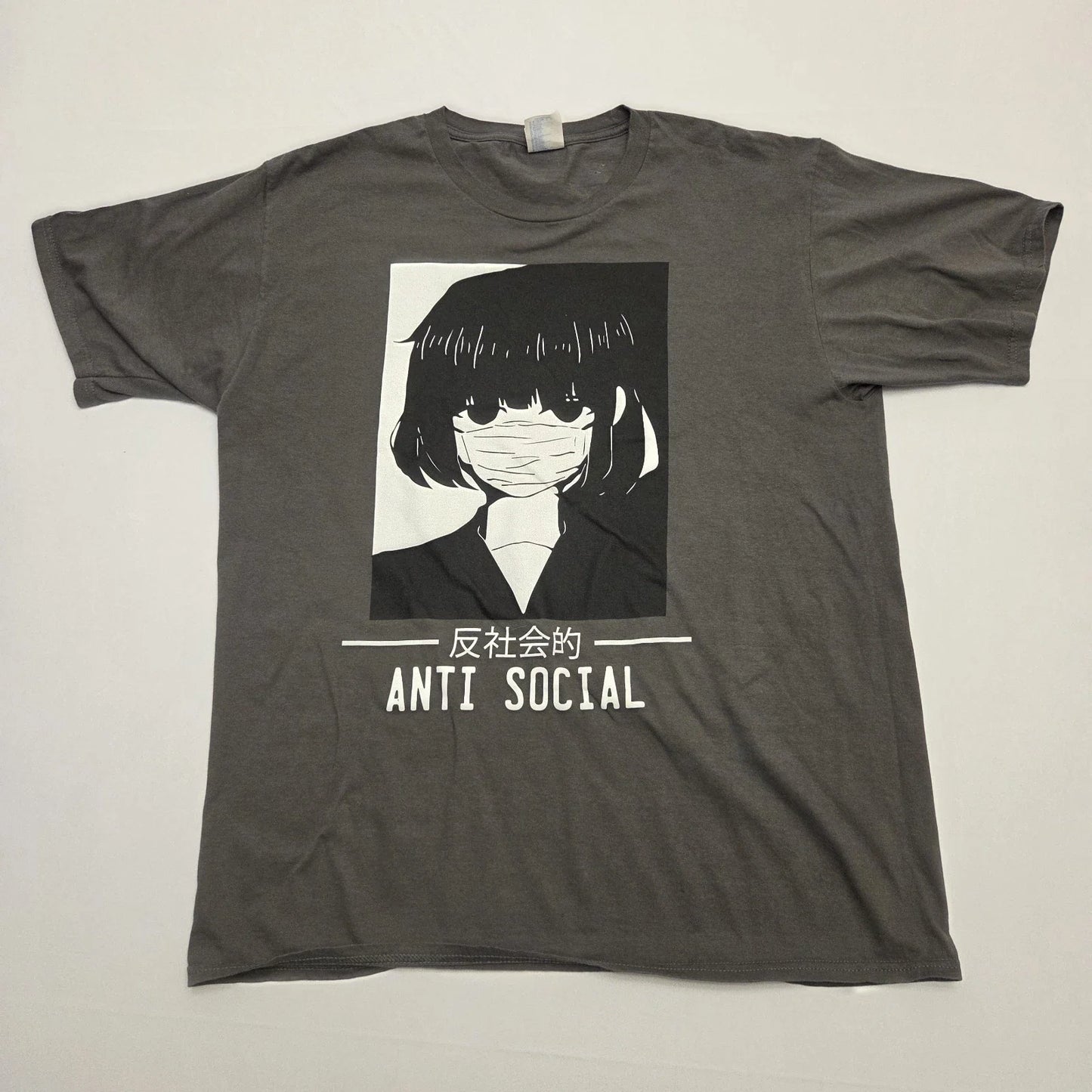 Anti Social Japanese Text Aesthetic Anime Unisex T-shirt Size L Unisex T-shirt, Sweatshirt, Hoodie, Long Sleeve Tee - T-Shirt, Sweatshirt, Hoodie