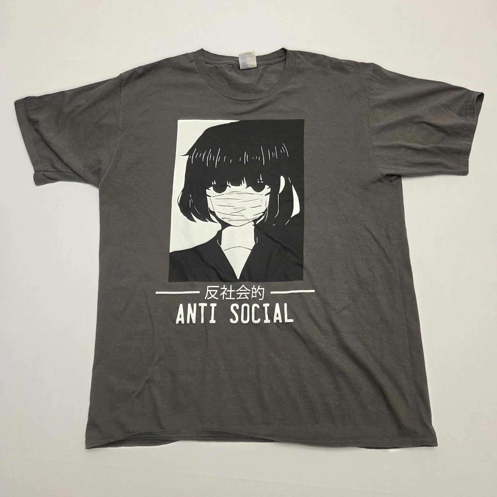 Anti Social Japanese Text Aesthetic Anime Unisex T-shirt Size L Unisex T-shirt, Sweatshirt, Hoodie, Long Sleeve Tee - T-Shirt, Sweatshirt, Hoodie