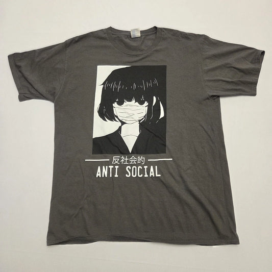 Anti Social Japanese Text Aesthetic Anime Unisex T-shirt Size L Unisex T-shirt, Sweatshirt, Hoodie, Long Sleeve Tee - T-Shirt, Sweatshirt, Hoodie