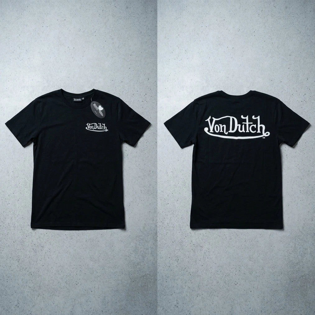 Von Dutch Men's T-Shirt Small Black White Spellout Logo Y2K Graphic Tee NWT Unisex T-shirt, Sweatshirt, Hoodie, Long Sleeve Tee - T-Shirt, Sweatshirt, Hoodie