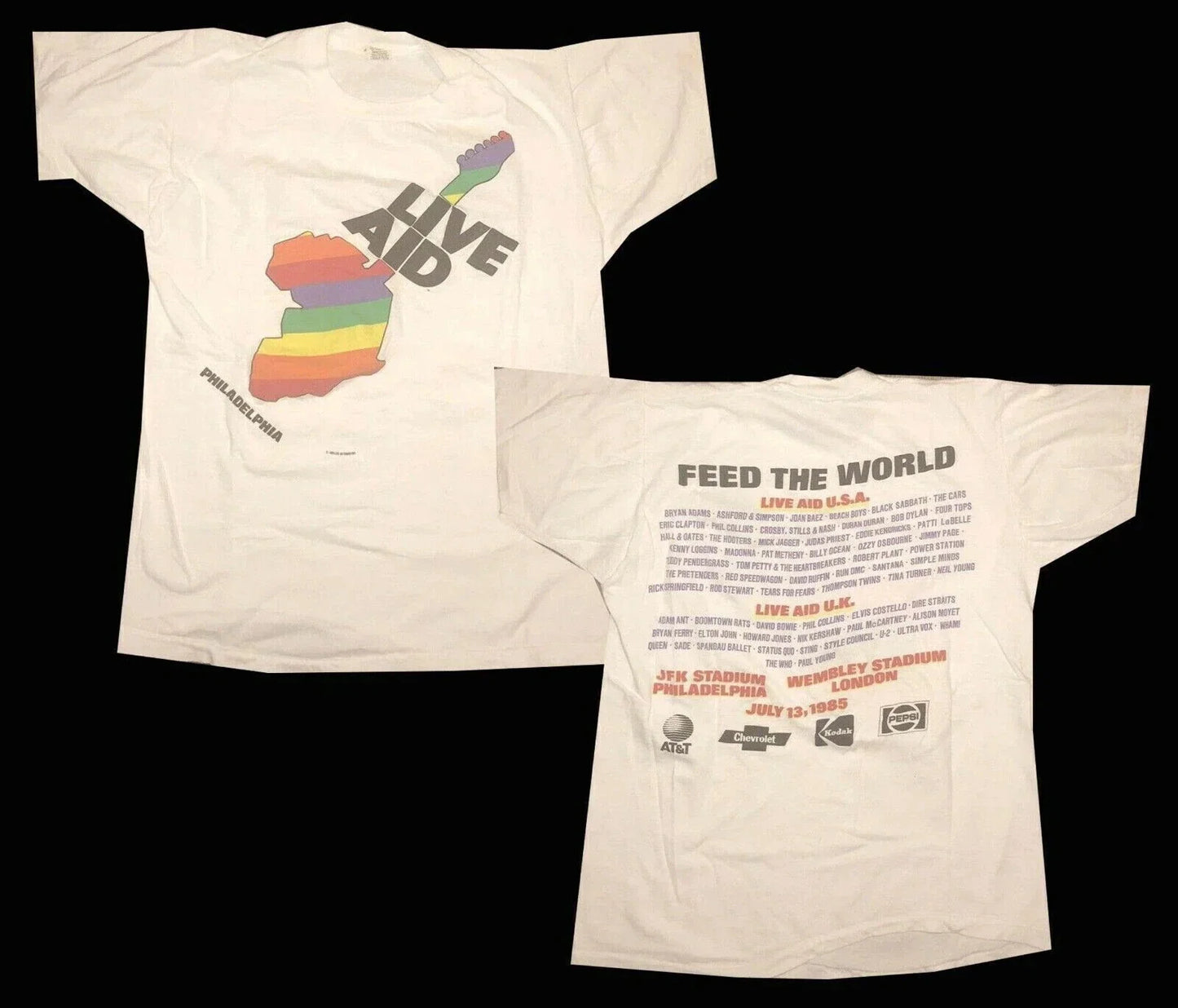 New Vintage Live Aid 1985 Philadelphia Concert T Shirt Unisex T-shirt, Sweatshirt, Hoodie, Long Sleeve Tee - T-Shirt, Sweatshirt, Hoodie
