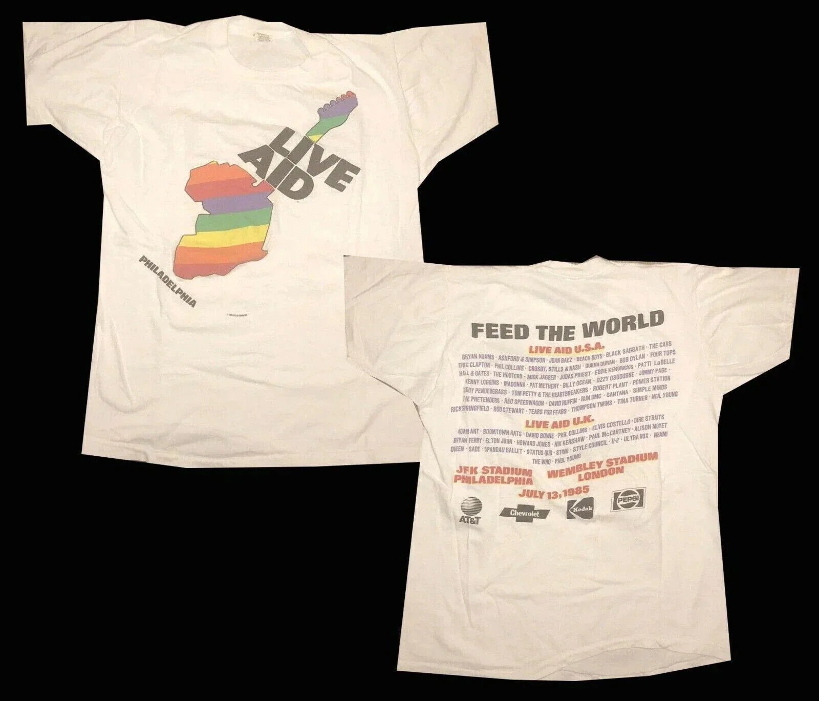 New Vintage Live Aid 1985 Philadelphia Concert T Shirt Unisex T-shirt, Sweatshirt, Hoodie, Long Sleeve Tee - T-Shirt, Sweatshirt, Hoodie