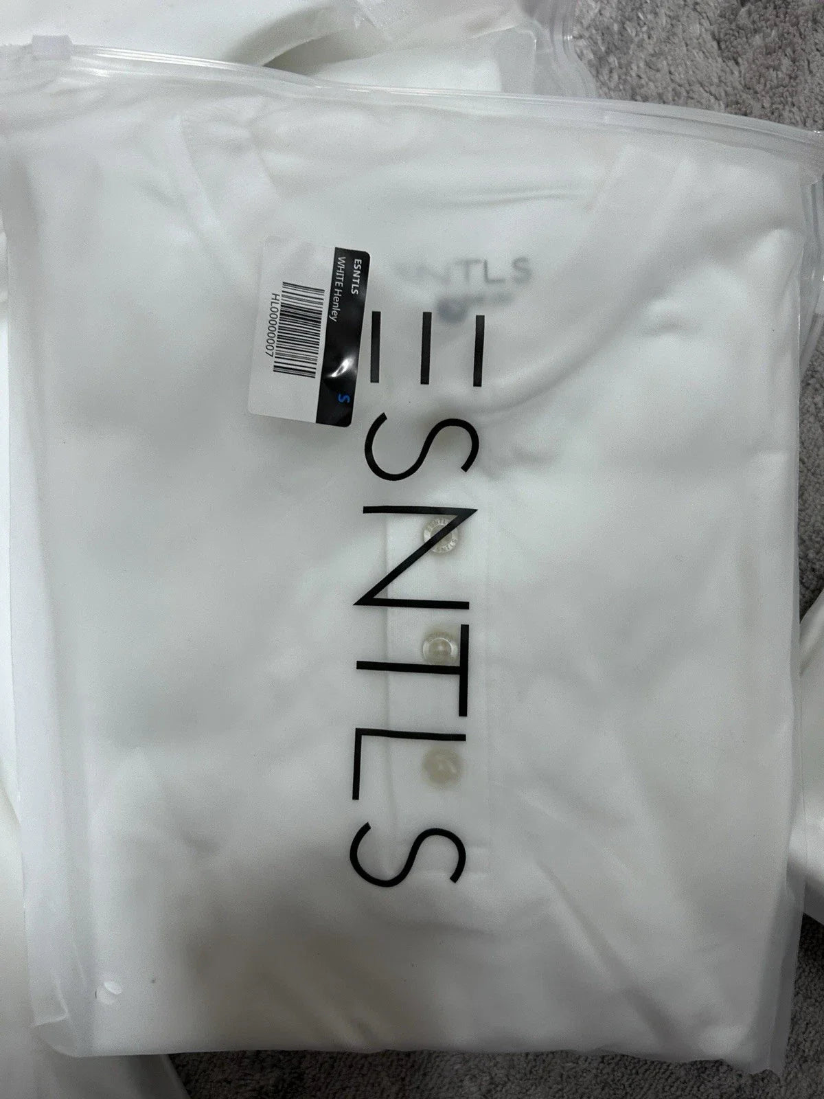 ESNTLS Mens Long Sleeve White Henley Unisex T-shirt, Sweatshirt, Hoodie, Long Sleeve Tee - T-Shirt, Sweatshirt, Hoodie