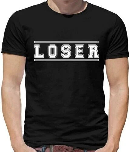 Loser College Font Mens T-Shirt - Sad - Funny - Mean - Banter - Meme - Nerd Unisex T-shirt, Sweatshirt, Hoodie, Long Sleeve Tee - T-Shirt, Sweatshirt, Hoodie