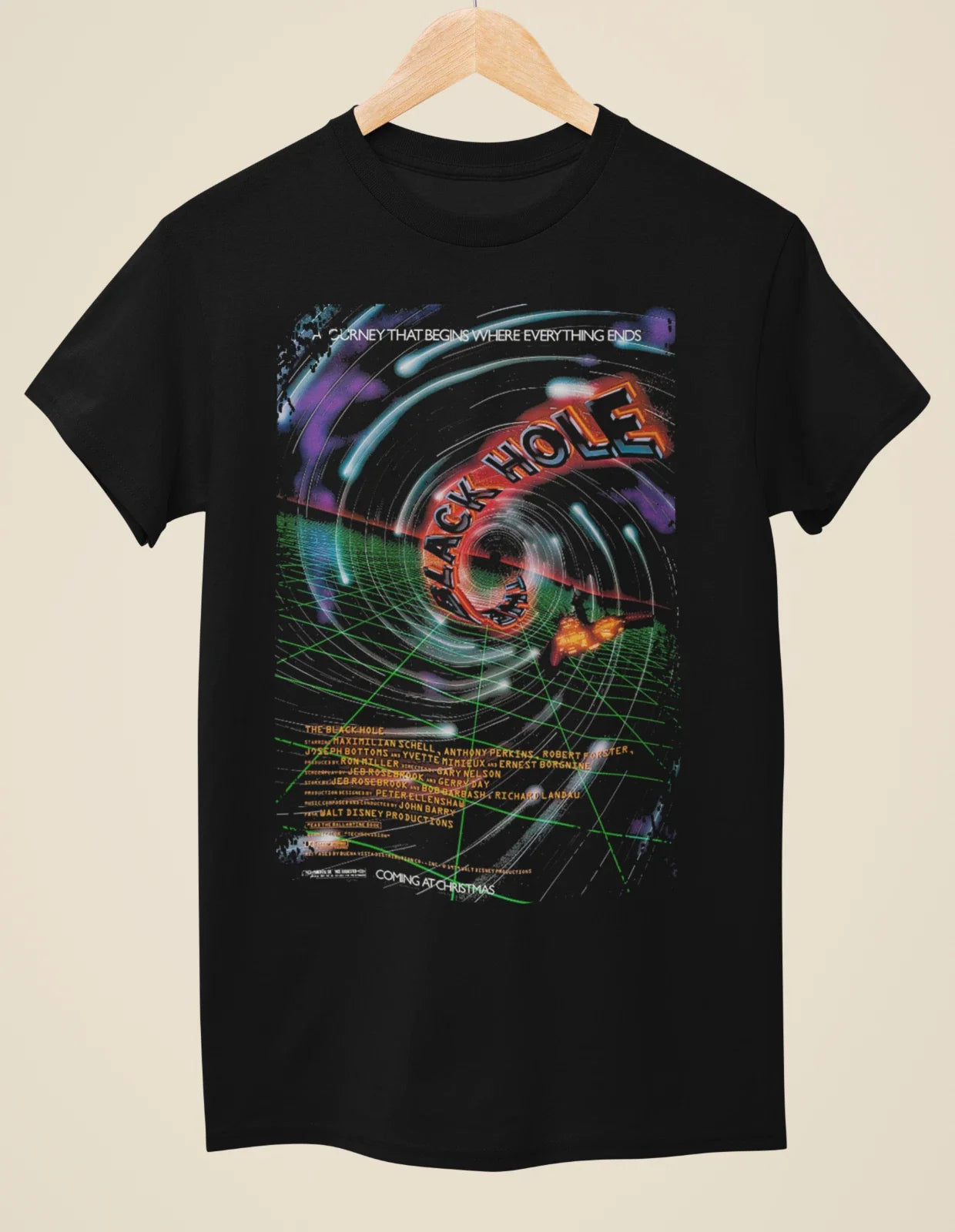 The Black Hole - Movie Poster inspired Unisex Black T-Shirt Unisex T-shirt, Sweatshirt, Hoodie, Long Sleeve Tee - T-Shirt, Sweatshirt, Hoodie