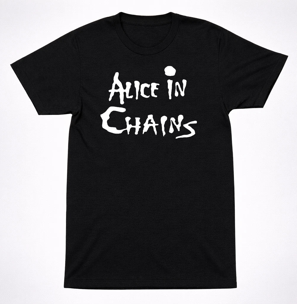 Alice In Chains Logo Shirt Grunge Metal Band White Text Black T-Shirt Unisex T-shirt, Sweatshirt, Hoodie, Long Sleeve Tee - T-Shirt, Sweatshirt, Hoodie