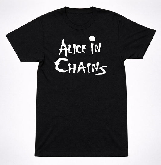 Alice In Chains Logo Shirt Grunge Metal Band White Text Black T-Shirt Unisex T-shirt, Sweatshirt, Hoodie, Long Sleeve Tee - T-Shirt, Sweatshirt, Hoodie