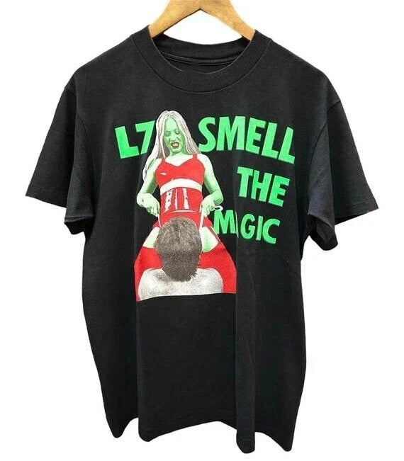 L7 Smell The Magic Album Black T-Shirt Grunge Rock Band Tee Unisex S-5XL Unisex T-shirt, Sweatshirt, Hoodie, Long Sleeve Tee - T-Shirt, Sweatshirt, Hoodie