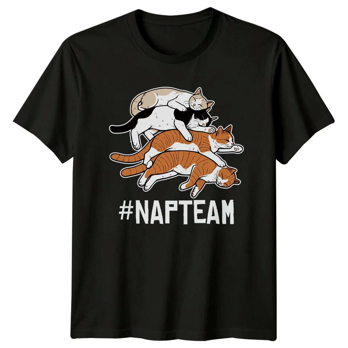 Funny Napping Cats #NAPTEAM Lazy Graphic T-Shirt Adult Men's Women's Unisex T-shirt, Sweatshirt, Hoodie, Long Sleeve Tee - T-Shirt, Sweatshirt, Hoodie