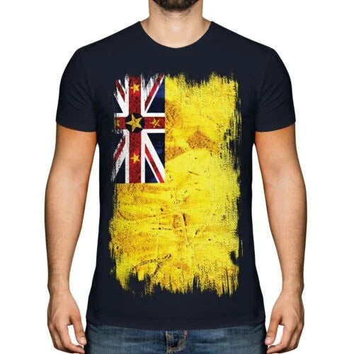 NIUE GRUNGE FLAG MENS T-SHIRT TEE TOP NIU? FOOTBALL NIUEAN GIFT SHIRT Unisex T-shirt, Sweatshirt, Hoodie, Long Sleeve Tee - T-Shirt, Sweatshirt, Hoodie