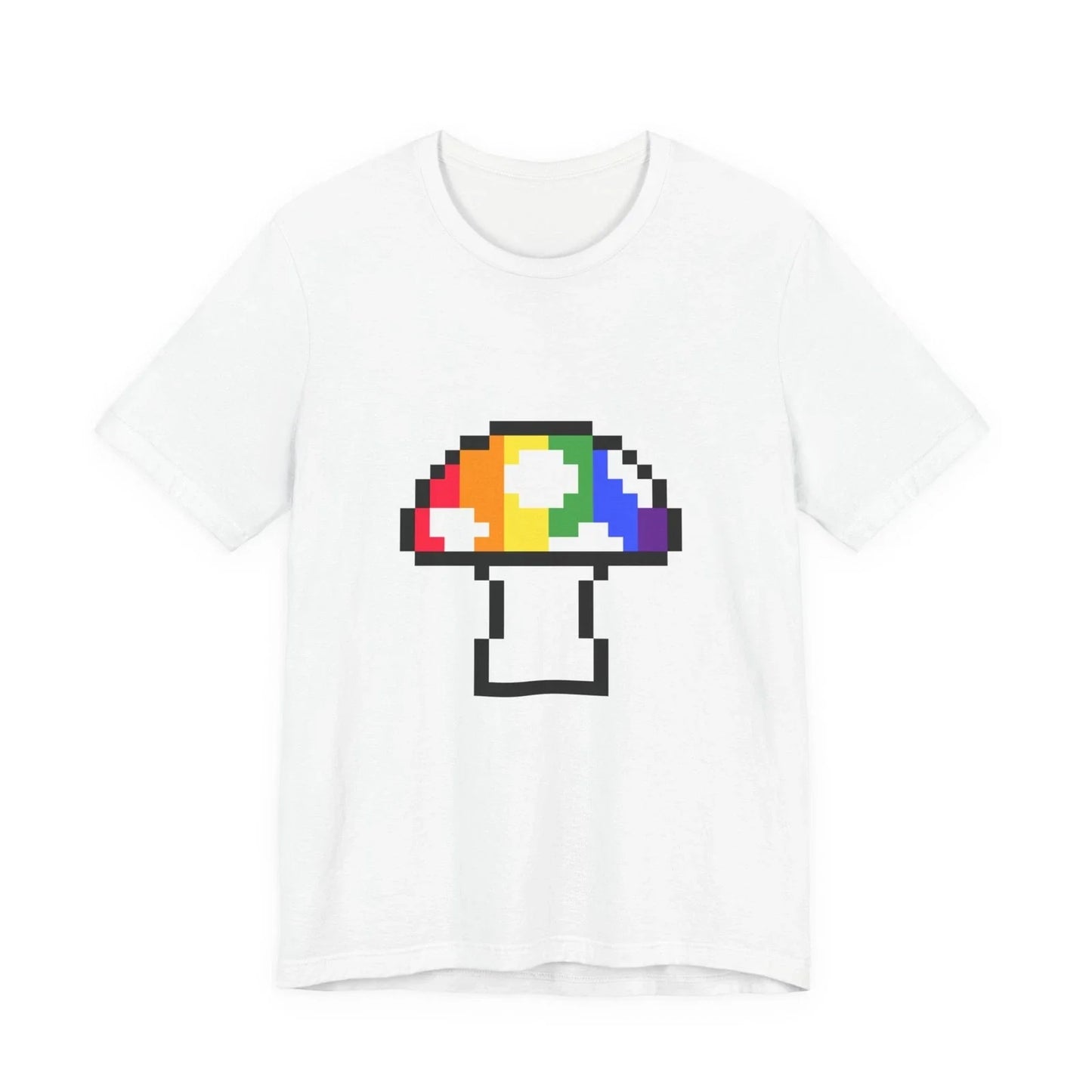 Unisex Jersey Short Sleeve Tee Cute 8-Bit Retro Pixel Art Pride Mushroom Shirt Unisex T-shirt, Sweatshirt, Hoodie, Long Sleeve Tee - T-Shirt, Sweatshirt, Hoodie