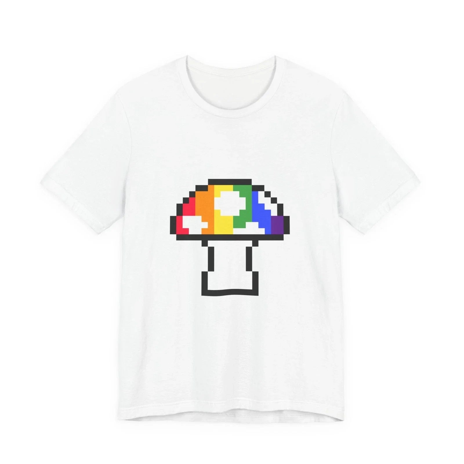Unisex Jersey Short Sleeve Tee Cute 8-Bit Retro Pixel Art Pride Mushroom Shirt Unisex T-shirt, Sweatshirt, Hoodie, Long Sleeve Tee - T-Shirt, Sweatshirt, Hoodie