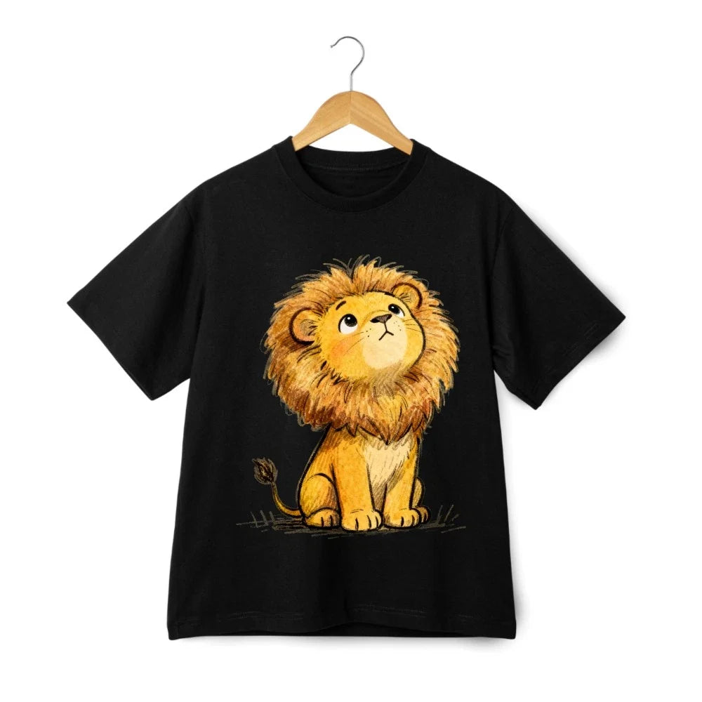 Watercolor Cute Lion Cub Graphic T-Shirt - Casual Tee Unisex T-shirt, Sweatshirt, Hoodie, Long Sleeve Tee - T-Shirt, Sweatshirt, Hoodie