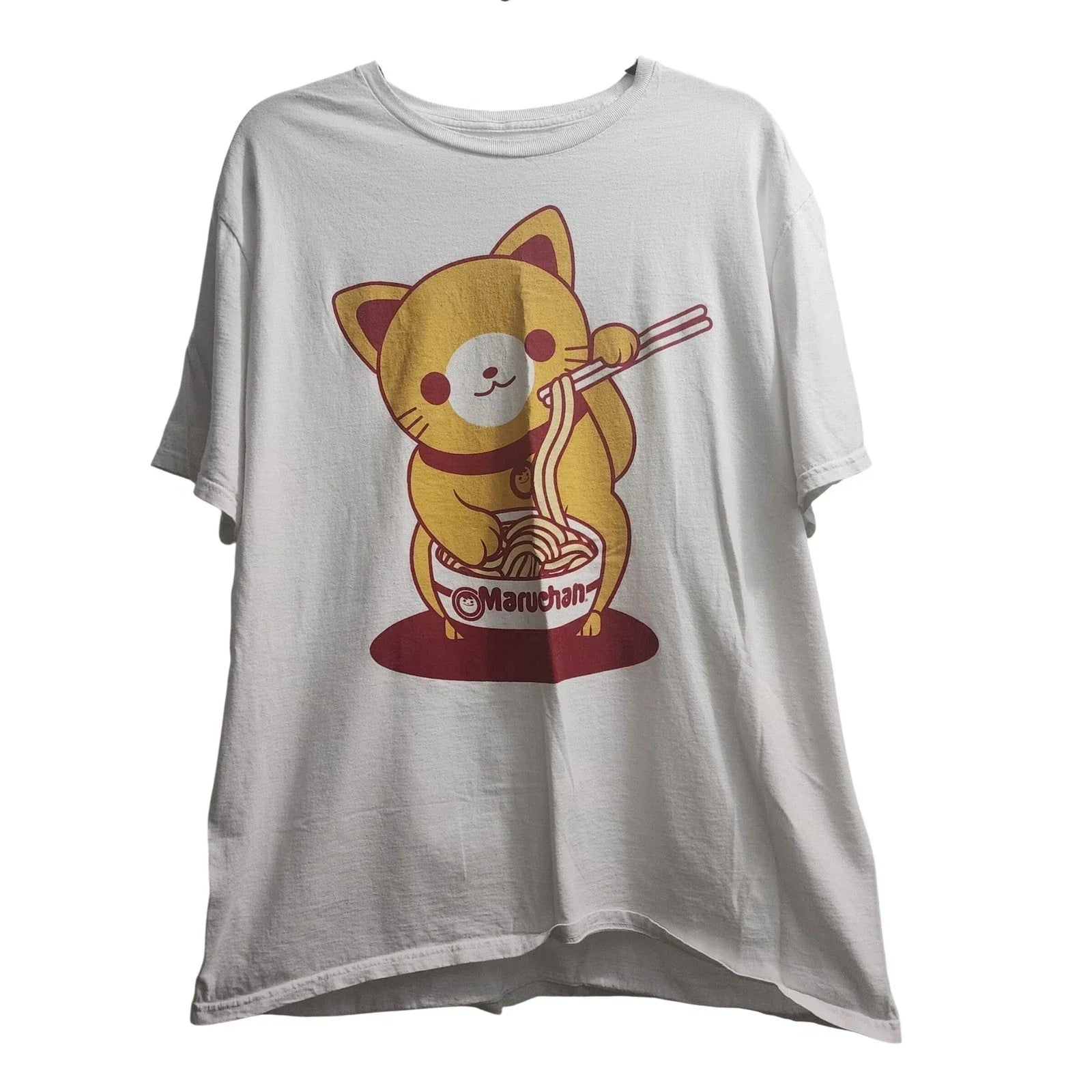 Maruchan Ramen Lucky Cat Graphic T-Shirt Mens XL White Short Sleeve Cotton Tee Unisex T-shirt, Sweatshirt, Hoodie, Long Sleeve Tee - T-Shirt, Sweatshirt, Hoodie