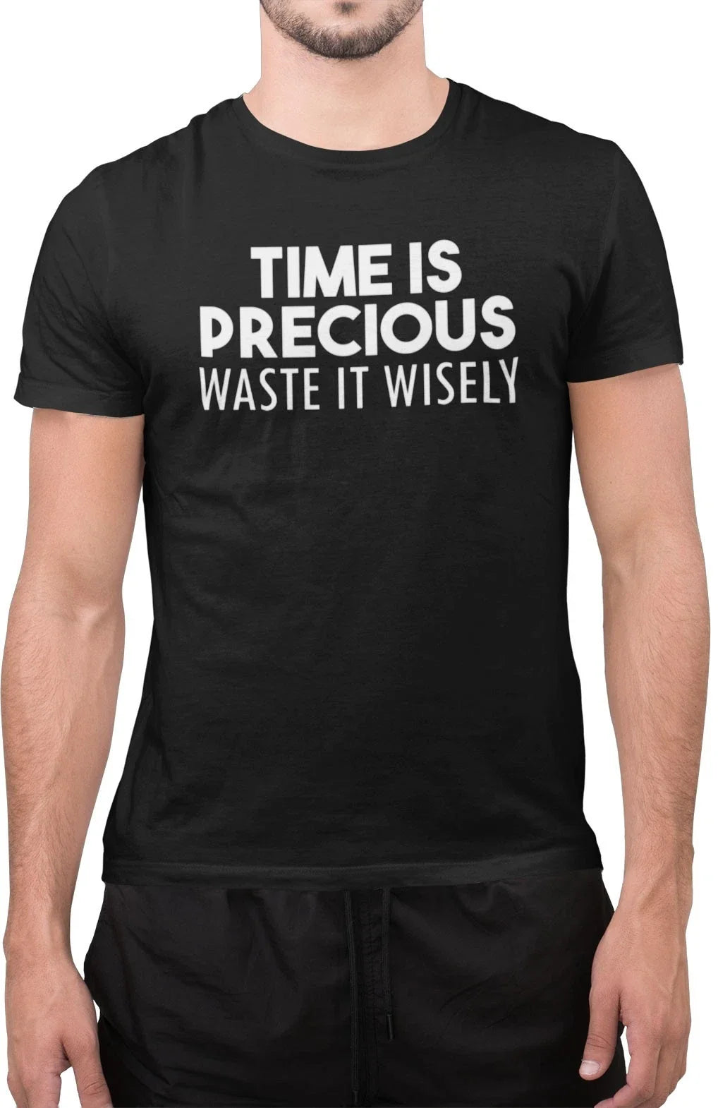Funny Time is Precious Waste It Wisely Lazy Man Novelty Birthday T-Shirt Unisex T-shirt, Sweatshirt, Hoodie, Long Sleeve Tee - T-Shirt, Sweatshirt, Hoodie
