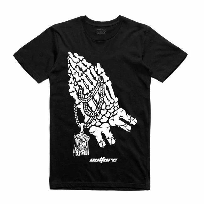 NEW Streetwear on Demand CULTURE PRAYING HANDS BLACK Tee Shirt SMALL-3XLARGE Unisex T-shirt, Sweatshirt, Hoodie, Long Sleeve Tee - T-Shirt, Sweatshirt, Hoodie