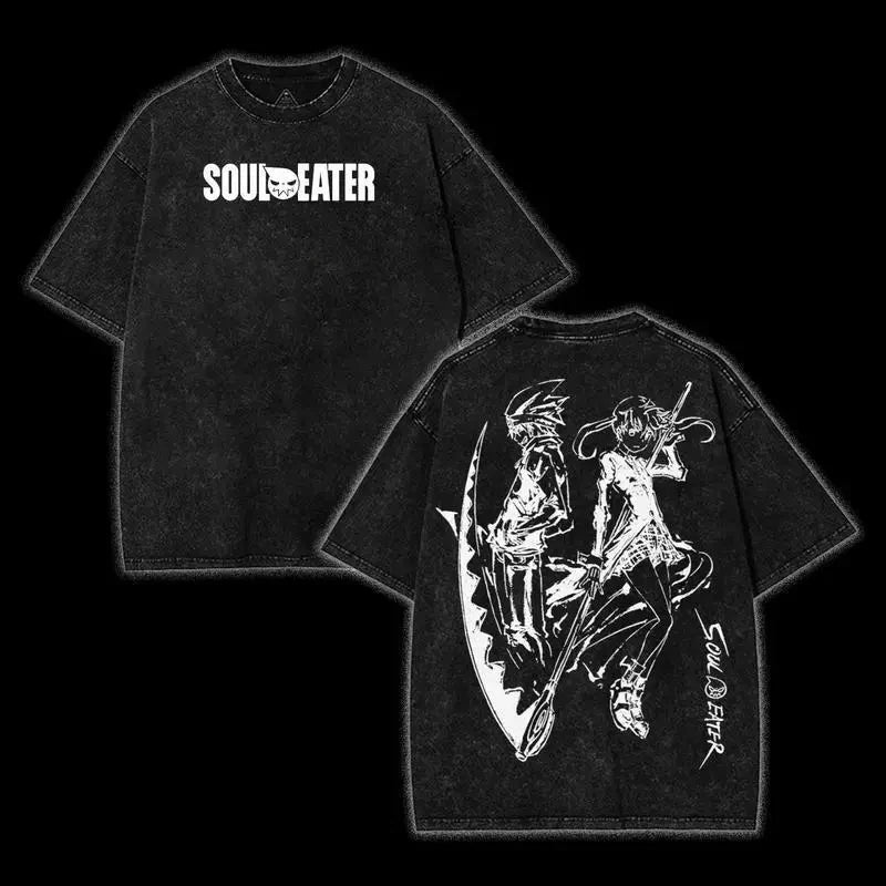 Soul Eater Inspired Anime Tee, Soul & Maka Unique Y2K Style Vintage Unisex Heavy Unisex T-shirt, Sweatshirt, Hoodie, Long Sleeve Tee - T-Shirt, Sweatshirt, Hoodie