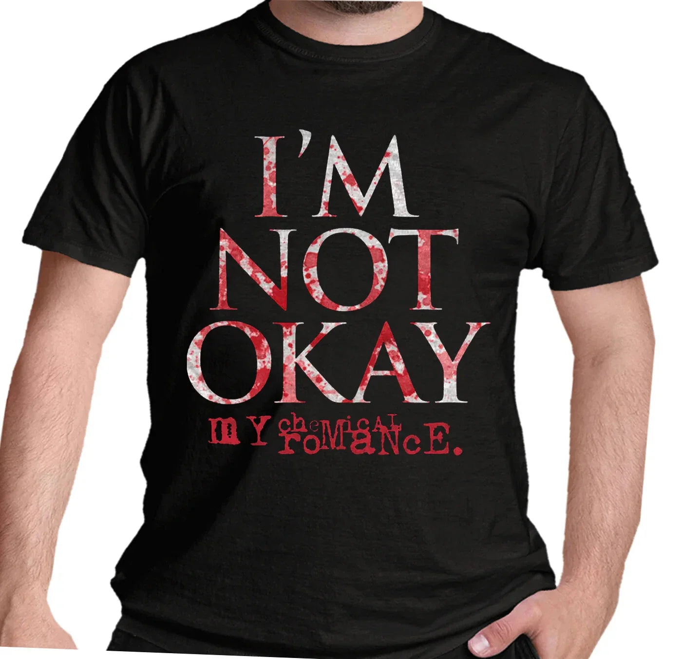 Official My Chemical Romance T Shirt Not OK Okay Black Pop Punk New Small to 2XL Unisex T-shirt, Sweatshirt, Hoodie, Long Sleeve Tee - T-Shirt, Sweatshirt, Hoodie