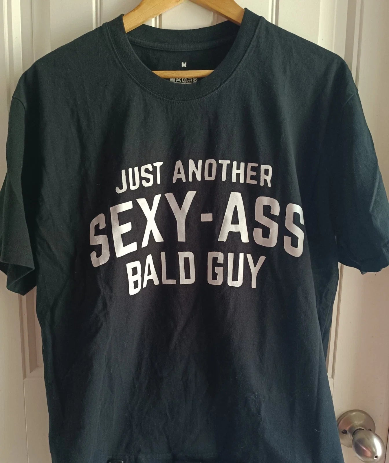 Just Another Sexy-Ass Bald Guy T-Shirt Men's Medium Black 100% Cotton Dad Casual Unisex T-shirt, Sweatshirt, Hoodie, Long Sleeve Tee - T-Shirt, Sweatshirt, Hoodie