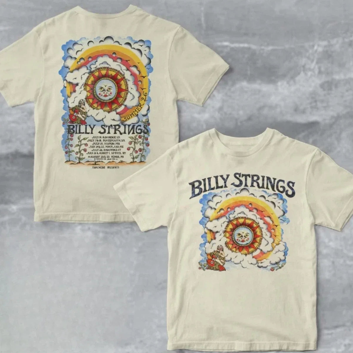 Billy Strings Summer 2026 Tour The Sun Art Two Sided T-Shirt Unisex T-shirt, Sweatshirt, Hoodie, Long Sleeve Tee - T-Shirt, Sweatshirt, Hoodie