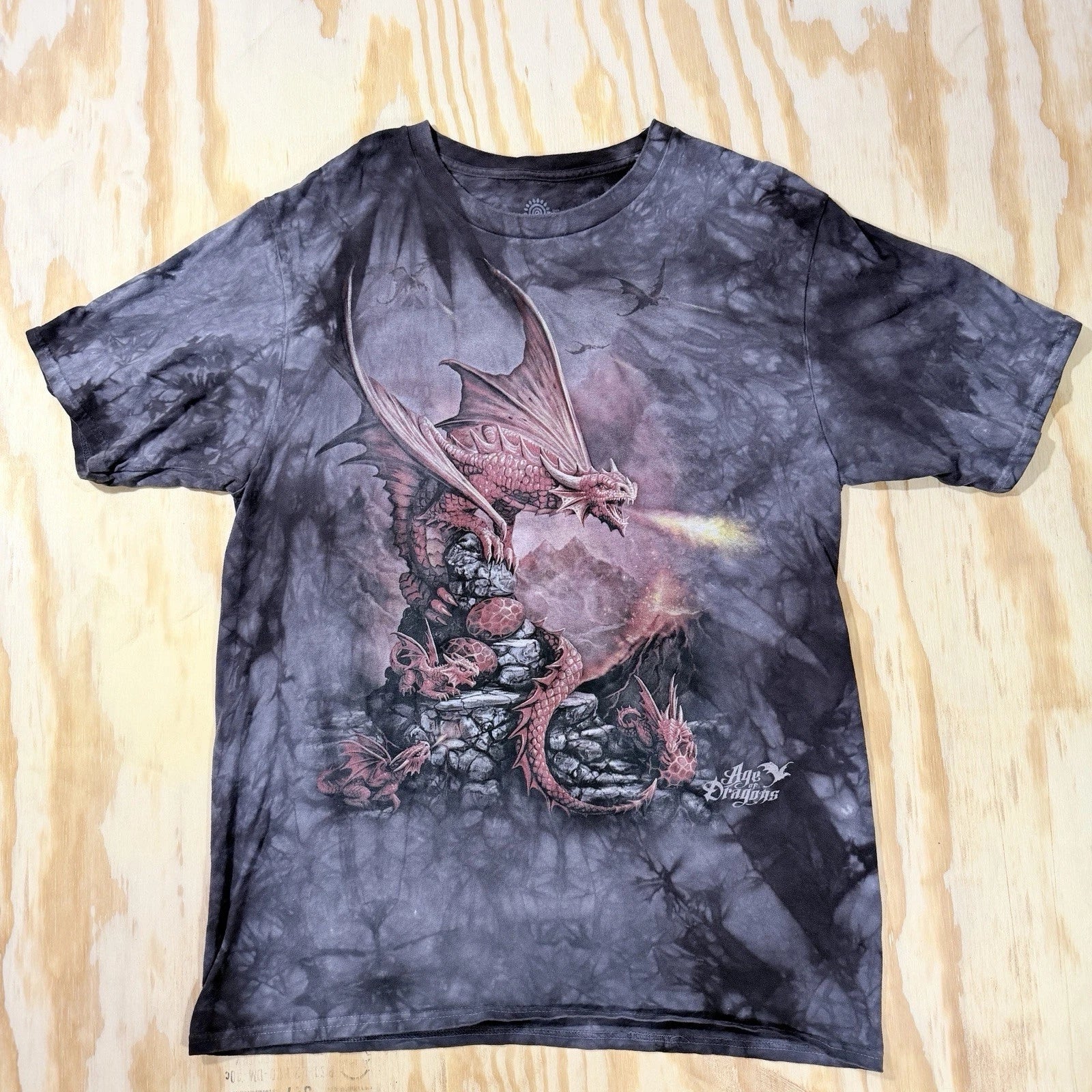 The Mountain Age Of Dragons Mens Large tshirt Black Tie Dye Sci Fi Fantasy Unisex T-shirt, Sweatshirt, Hoodie, Long Sleeve Tee - T-Shirt, Sweatshirt, Hoodie