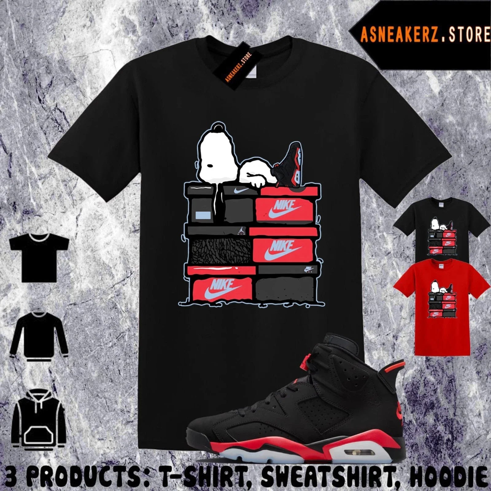 Shirt Match AJ 6 Infrared Salesman 2026 Sneaker Matching Tee Sneakerhead S Dog Unisex T-shirt, Sweatshirt, Hoodie, Long Sleeve Tee - T-Shirt, Sweatshirt, Hoodie