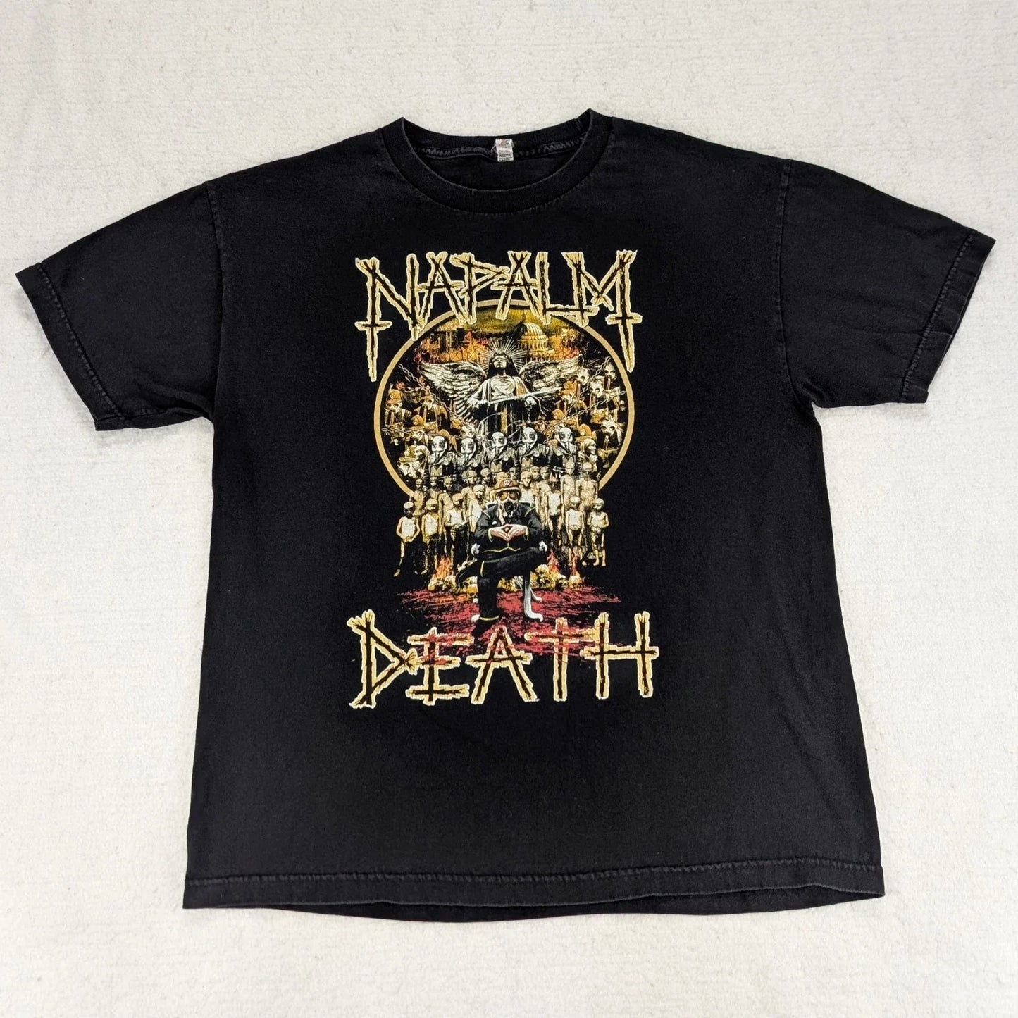 Vtg Napalm Death T-Shirt Men's Large Black Grindcore Punk Metal Band Graphic Y2K Unisex T-shirt, Sweatshirt, Hoodie, Long Sleeve Tee - T-Shirt, Sweatshirt, Hoodie