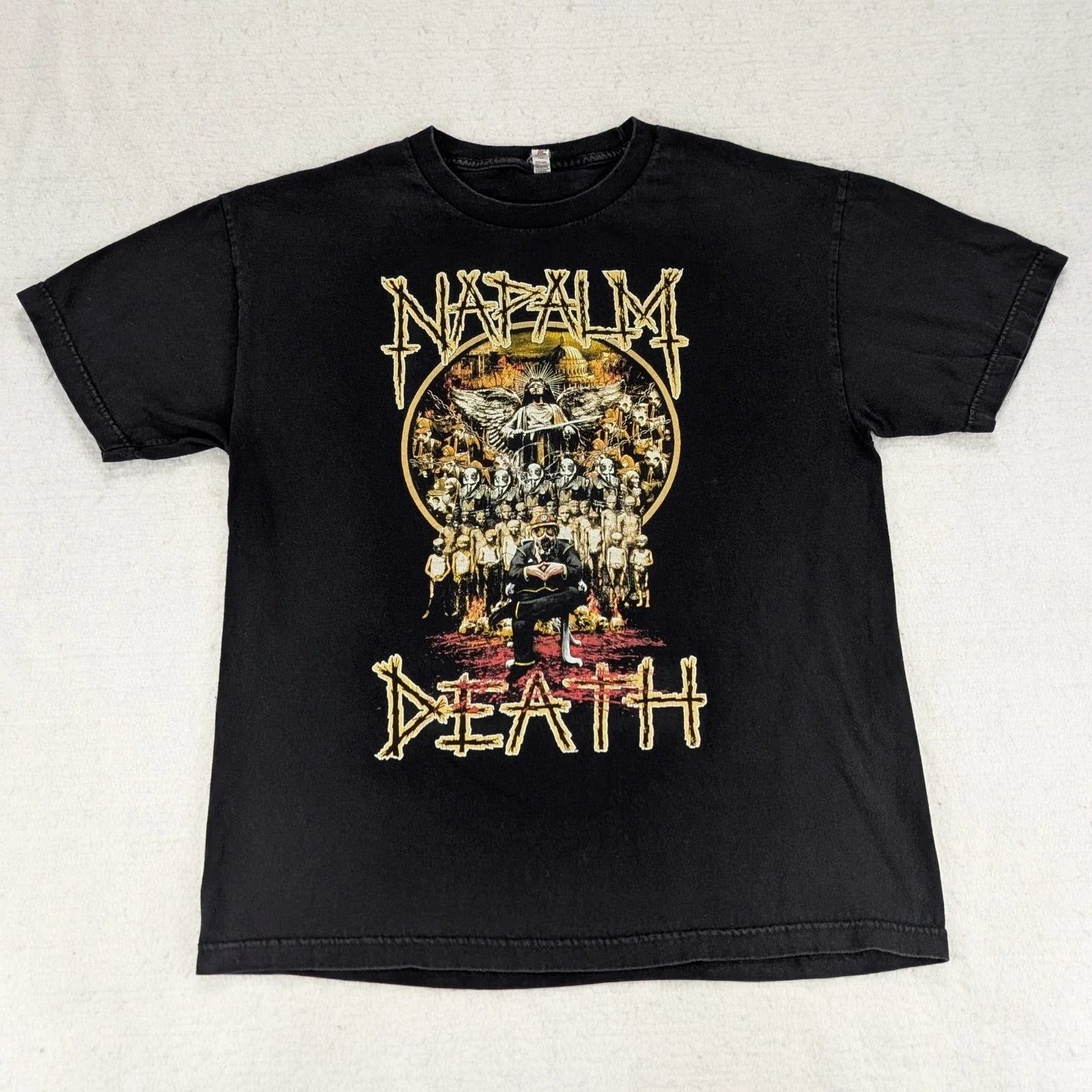 Vtg Napalm Death T-Shirt Men's Large Black Grindcore Punk Metal Band Graphic Y2K Unisex T-shirt, Sweatshirt, Hoodie, Long Sleeve Tee - T-Shirt, Sweatshirt, Hoodie